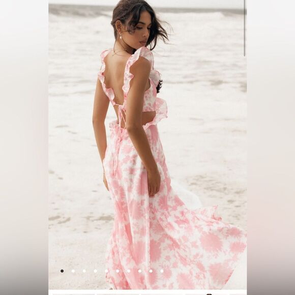 Petal & Pup pink Rori maxi dress cut outs medium m - Picture 1 of 8